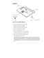 Page 804-44 Dell Inspiron 3000 Series Service Manual
Speakers
 
Figure 4-28.  Speaker Removal
To remove the speaker, follow these steps:
1. Remove the 
palmrest assembly.
2. Remove the hard-disk drive heat sink.
3. Remove the touch-
pad assembly.
4. Remove left s
peaker screw S1.
5. Remove the left s
peaker cover and speaker.
To  r e
place the speaker, unsolder the wires.
6. Re
peat steps 4 and 5 for the right speaker.
The ri
ght speaker screw is S2.
The touch-
pad cable, microphone cable, microphone, speaker...