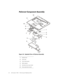 Page 3830 Dell Inspiron 7500 — Removing and Replacing Parts
Palmrest Component Assembly
Figure 23.  Exploded View of Palmrest Assembly
1Display latch
2Touch pad
3Touch pad bracket
4Right speaker
5Hard-disk drive heat shield
6Touch pad button board 