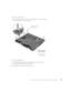 Page 37Dell™ Inspiron™ 8000: Removing and Replacing Parts109
6Turn the computer over.
7Remove the nine M2.5 x 20-mm screws (labeled with a “circle P”) that 
secure the palm rest to the computer. 
8Turn the computer over.
9Use the pull loop to disconnect the palm rest flex cable from the 
touch-pad connector on the system board.
10Carefully lift out the palm rest assembly.
M2.5 x 20-mm 
screws (9) 