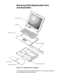 Page 504-14 Dell Latitude CP and CPi Service Manual
5HPRYLQJ)LHOG5HSODFHDEOH3DUWV
DQG $VVHPEOLHV
)LJXUH  ([SORGHG 9LHZ³&RPSXWHU
The following subsections provide instructions for removing and replacing 
field-replaceable parts and assemblies. 
display assembly
keyboard
palmrest assembly
main battery
modular bay deviceback cover assembly
bottom case assembly 