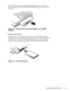 Page 41Removing and Replacing Parts 4-5
Keep holding the latch with one hand while pulling the device (diskette 
drive, secondary battery, or CD-ROM) straight out of the options bay with 
the other.
Figure 4-6.  Diskette Drive, Secondary Battery, or CD-ROM 
Removal
7. Remove any PC Cards   
To remove a PC Card from the top connector, press the top eject button 
(identified by an arrow pointing up). To remove a PC Card from the bottom 
connector, press the bottom eject button (identified by an arrow pointing...