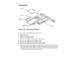 Page 784-42 Dell Latitude LM Systems Service Manual
Audio Board
Figure 4-35.  Audio Board Removal
To remove the audio board, follow these steps:
1. Open the cover.
2. Remove the top assembly.
See “Top Assembly” found earlier in this chapter.
3. Remove the cable from the audio board.
4. Remove the audio board from the main board.
The audio board is held in place on the main board by a connector on one 
side of the audio board. On the other side of the main board, the audio board 
is held in place by a clasp and...