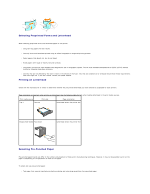 Page 40   
Selecting Preprinted Forms and Letterhead  
   
When selecting preprinted forms and letterhead paper for the printer:  
   
l Use grain long papers for best results.  
 
     
l Use only forms and letterhead printed using an offset lithographic or engraved printing process.  
 
     
l Select papers that absorb ink, but do not bleed.  
 
     
l Avoid papers with rough or heavily textured surfaces.  
 
     
l Use papers printed with heat - resistant inks designed for use in xerographic copiers. The...