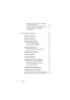 Page 44Contents
Professional Installation Options: Installation for 
Driving Automatic Screen
 . . . . . . . . . . . . .   25
Connection With Commercial RS232 Control Box
.  26
Connecting With Your Interactive Pen 
(for S500wi only)
 . . . . . . . . . . . . . . . . . .   27
3 Using Your Projector. . . . . . . . . . . . . . . .  29
Turning Your Projector On. . . . . . . . . . . . . . . .   29
Turning Your Projector Off
. . . . . . . . . . . . . . . .   29
Adjusting the Projected Image
 . . . . . . . . . . . . ....