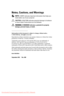 Page 2  
 
   
 
   
____________________ 
 
 
   
      
Notes, Cautions, and Warnings
 
NOTE: A NOTE indicates important in formation that helps you 
make better use of your projector 
CAUTION:  A CAUTION indicates potential damage to hardware 
or loss of data if instructions are not followed. 
WARNING:  A WARNING indicates a potential for property 
damage, personal injury, or death. 
Information in this document is subject to change without notice. 
© 2012 Dell Inc. All rights reserved. 
Reproduction of...