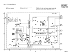 Page 20L4100SCM4
Main 4/4 Schematic Diagram
8-6
Comparison Chart of 
Models and Marks
MODE L MARK
LCD-A1504 A
LCD-A2004 B
CAUTION !
Fixed voltage (or Auto voltage selectable) power supply circuit is used in this unit.
If Main Fuse (F601) is blown , check to see that all components in the power supply
circuit are not defective before you connect the AC plug to the AC power supply.
Otherwise it may cause some components in the power supply circuit to fail.CAUTION !
For continued protection against fire hazard,...