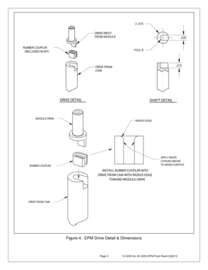 Page 5 Page 5 10-3250 for 30-3250 EPM Puck RevA 022212 
Figure 4.  EPM Drive Detail & Dimensions 
  