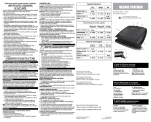 Page 2Veuillez lire et conserver ce guide d’entretien et d’utilisation.
IMPORTANTES CONSIGNES  
DE SÉCURITÉ.Lorsqu’on utilise des appareils électriques, il faut toujours respecter certaines 
règles de sécurité fondamentales, notamment les suivantes :
• Lire toutes les directives.
•  Ne pas toucher aux surfaces chaudes; utiliser les poignées et les boutons.
•  Afin d’éviter les risques de choc électrique, ne pas immerger le cordon, la 
fiche ou l’appareil dans l’eau ou tout autre liquide.
•  Exercer une étroite...