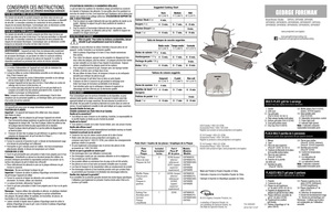 Page 2CONSERVER CES INSTRUCTIONS.L’appareil est conçu pour une utilisation domestique seulement.
FICHE MISE À LA TERRE (EE.UU/Mexico)
Par mesure de sécurité, le produit comporte une fiche mise à la terre qui n’entre que dans une prise à trois trous. Il ne faut pas neutraliser ce dispositif de sécurité. La mauvaise connexion du conducteur de terre présente des risques de secousses électriques. Communiquer avec un électricien certifié lorsqu’on se demande si la prise est bien mise à la terre.
FICHE MISE À LA...