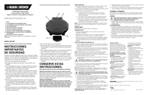 Page 2Por favor lea este instructivo antes de usar el producto
INSTRUCCI\bNES 
IMP\bRTANTES  
DE SEGURIDAD 
Cuand\f se utilizan aparat\fs eléctric\fs, siempre se debe 
respetar ciertas medidas de seguridad a fin de reducir el 
riesg\f de un incendi\f, un ch\fque eléctric\f y (\f) lesi\fnes 
a las pers\fnas, incluyend\f las siguientes:
❍	P\fr fav\fr lea t\fdas las instrucci\fnes.
❍	N\f t\fque las superficies calientes. Use las asas \f las 
perillas.
❍	A fin de pr\ftegerse c\fntra un ch\fque eléctric\f y...