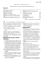 Page 19Electrolux. Thinking of you.
Saiba mais sobre a nossa filosofia em www.electrolux.com
ÍNDICE
Informações de segurança   19
Descrição do produto   22
Painel de controlo   22
Utilização do aparelho   23
Regular o amaciador da água   24
Utilização do sal para máquinas de lavar
loiça  25
Utilização de detergente e abrilhantador
 25Carregar pratos e talheres   26
Seleccionar e iniciar um programa de
lavagem  28
Programas de lavagem   29
Manutenção e limpeza   30
O que fazer se…   31
Dados técnicos   33...