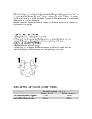 Page 18   
Eshte i dizenjuar per pjata(pjata embelsirash,pjata filxhanesh,pjata me diameter deri ne 
25 cm) tasa sallate,filxhane dhe gota.Vendosni enet mbi dhe poshte filxhaneve ne menyre 
te tille qe uji te arrije te  gjitha siperfaqet. Gotat me bisht  te gjate mund te vendosen me 
koke poshte ne vendin e filxhaneve. 
Gjerat e lehta(tasat plastike)  etj duhet te vendosen ne koshin e siperm dhe te rradhiten ne 
menyre qe mos te levizin. 
 
 
 
 
ULJA E KOSHIT TE SIPERM 
1.Terhiqeni koshin e sipe rm jashte...