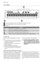 Page 54Visor digital
1Las barras pequeñas indican el progreso del programa de lavado.
2Los mensajes aparecen en esta parte del visor digital.
3Símbolos
Símbolos
INICIO DIFER. - parpadea durante la cuenta atrás.
MULTITAB - se enciende cuando la función está activa.
ENERGY SAVE - se enciende cuando se ajusta la función.
SOUND VOLUME - se enciende cuando se desactivan las señales acústicas.
Primer uso
Antes de utilizar el lavavajillas por primera
vez:
• Compruebe que las conexiones eléctricas
y de agua son...