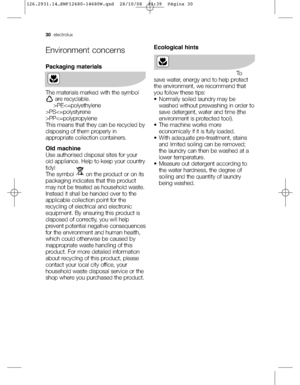 Page 30Environment concerns
Packaging materials
The materials marked with the symbol
are recyclable.
>PEPSPP