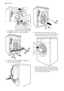 Page 26A
4. Unscrew and remove the two large rear
bolts B and the six smaller bolts C .
CC
B
B
5.
Remove the bracket D and tighten up
the six smaller bolts C .
D
CC
6. Open the porthole, take out the inlet
hose from the drum and remove the pol-
ystyrene block fitted on the door seal.
7. Fill the smaller upper hole and the two
large ones with the corresponding plas-
tic plug caps supplied in the bag contain-
ing the instruction booklet.
26  electrolux
 