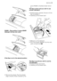 Page 13PUSHREMOVE
TO CLEAN
DOWN - Flap position if using LIQUID
detergent during main wash
PUSHREMOVE
TO CLEAN
If the flap is not in the desired position:
• Remove the drawer. Push the drawer
edge outwards where indicated by thearrow (PUSH) to facilitate drawer remov-
al.
The flap is down and you wish to use
powder detergent:
• Rotate the flap upwards. Ensure to fit the
flap completely in.
• Carefully put the drawer back.
• Measure out the detergent.
• Pour the powder detergent into the main
wash compartment...