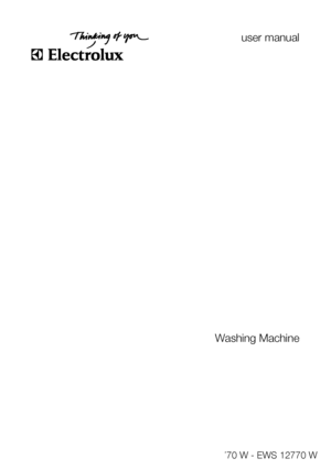 Page 1user manual
Washing Machine
EWS 10770 W - EWS 12770 W
 