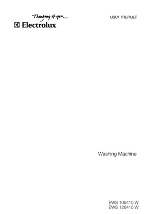 Page 1user manual
Washing Machine
EWS 106410 W
EWS 126410 W
 