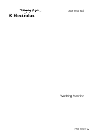 Page 1user manual
Washing Machine
EWT 9120 W
 