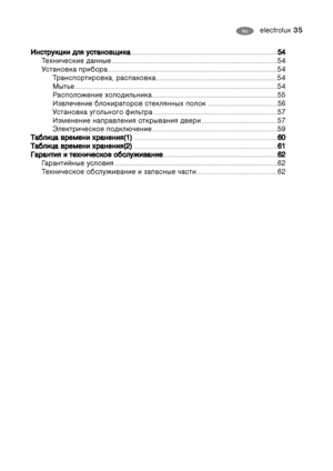 Page 35electrolux 35RU RU
 

$
$
)
)
0
0

 
 


 
 )
)
$
$



+
+



...............................................................................5 54
4
!/!! ! ..........................................................................................54
$ # ............................................................................................54
#$, #..................................................................54...