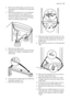 Page 132. Remove the little plastic cover from the
door plastic trim and refit on the opposite
side (t3).
3. Remove the panel (t4). If it is necessary
use a screwdriver very carefully. Un-
screw the screw on the other side. Re-
move the upper door mount (t5). Place
them in an empty plastic bag.
t5 t4
4. Remove the upper door.
5. Unscrew the screw and remove the door
stopper (d1). Attach it reversed on the
other side.
d1
6. Unscrew the middle hinge (m2). Remove
the plastic spacer (m1).
7. Remove the lower door....