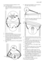 Page 27To change the opening direction of the
door, do these steps:
1. Open the doors. Unscrew the middle
hinge (m2). Remove the plastic spacer
(m1).
m1
m2
m3m4 m5m6
2. Remove the doors.
3. Remove the spacer (m6) and move to
the other side of the hinge pivot (m5).
4. Remove using a tool the cover (b1).
Unscrew the lower hinge pivot (b2) and
the spacer (b3) and place them on the
opposite side.
5. Re-insert the cover (b1) on the opposite
side.
b1
b2
b3
6. Remove the stoppers (1) and move to
the other side of the...