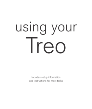 Page 1using your
Treo 
Includes setup information 
and instructions for most tasks 