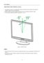 Page 12
User’s Manual 
 
ADJUSTING THE VIEWING ANGLE 
 
•  For optimal viewing it is recommended to look at the full face of the monitor, then adjust the 
monitor’s angle to your own preference. 
•  Hold the stand so you do not topple the mon itor when you change the monitor’s angle. 
•  You are able to adjust the monitor’s angle from -5 ° to 15° . 
 
 
 
 
Figure.3.  Monitor Angle
 
 
NOTES: 
 
•  Do not touch the LCD screen when you change th e angle. It may cause damage or break the LCD 
screen. 
•  Be...