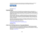 Page 254General Notice: Other product names used herein are for identification purposes only and may be
trademarks of their respective owners. Epson disclaims any and all rights in those marks.
Parent topic:
Notices
Copyright Notice All rights reserved. No part of this publication may be reproduced, stored in a retrieval system, or
transmitted in any form or by any means, electronic, mechanical, photocopying, recording, or otherwise,
without the prior written permission of Seiko Epson Corporation. The...