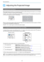 Page 29Basic Operations
28
Adjusting the Projected Image
Displaying the Test Pattern
When adjusting the zoom/focus or the projection position just after setting up the projector, you can display
a test pattern instead of connecting video equipment.
Press the 
 button on the remote control to display the test pattern. The standard for horizontal lines
at the top and bottom uses 2.40:1 CinemaScope.
When you select Color Isolation while projecting images, the color selected from R (red), G (green), or B (blue)
is...