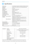 Page 122Appendix
121
Specifications
Product nameEH-TW9300W/EH-TW9300/EH-TW8300W/EH-TW8300/EH-TW7300
Appearance520 (W) x 170 (H) x 450 (D) mm (not including adjustable foot)
Panel Size0.74" wide
Display methodPolysilicon TFT active matrix
Resolution1920 (W) x 1080 (H) x 3
Focus adjustmentMotorized
Zoom adjustmentMotorized (Approx. 1 to 2.1)
Lamp (light source)UHE lamp 250 W, Model No.: ELPLP89
Lamp replacement time3400 hours
Power supply100 - 240 V AC ±10%, 50/60 Hz, 3.8 - 1.7 A
Power con-
sumption100 to 120...