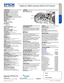Page 6BUILT TO PERFORM™
Projectors
Interactive 
Specification Sheet | Page 6 of 6BUILT TO PERFORM™
Projec tors
Interactive 
Specifications
Projection System  Epson 3LCD, 3-chip technology
Projection Method  Front/rear/wall mount/table
Driving Method  Epson Poly-silicon TFT Active Matrix
Pixel Number  1,024,000 dots (1280 x 800) x 3
Color Brightness
2  Color Light Output: 3300 lumens
White Brightness2  White Light Output: 3300 lumens
Interactive Color Brightness2  Color Light Output: 3300 lumens
Interactive...