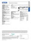 Page 2Pro je c to rs
Business
VS340 XGA 3LCD Projector
Specification Sheet | Page 2 of 2
Epson America, Inc. 3840 Kilroy Airport Way, Long Beach, CA 90806Epson Canada Limited 185 Renfrew Drive, Markham, Ontario L3R 6G3www.epson.com www.epson.ca
Specifications
Projection System 3LCD, 3-chip technologyProjection Method Front/rear/ceiling mountDriving Method Poly-silicon TFT Active MatrixPixel Number 786,432 dots (1024 x 768) x 3Color Brightness3 Color Light Output: 2800 lumensWhite Brightness3 White Light...