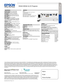 Page 2Pro je c to rs
Business
VS345 WXGA 3LCD Projector
Specification Sheet | Page 2 of 2
Epson America, Inc. 3840 Kilroy Airport Way, Long Beach, CA 90806Epson Canada Limited 185 Renfrew Drive, Markham, Ontario L3R 6G3www.epson.com www.epson.ca
Specifications
Projection System 3LCD, 3-chip technologyProjection Method Front/rear/ceiling mountDriving Method Poly-silicon TFT Active MatrixPixel Number 1,024,000 dots (1280 x 800) x 3Color Brightness3 Color Light Output: 3000 lumensWhite Brightness3 White Light...