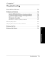 Page 1437
Troubleshooting
Troubleshooting      7-1
Chapter 7
Troubleshooting
Using the Error Indicators  . . . . . . . . . . . . . . . . . . . . . . . . . . . . . . . . . 7-2
Problems and Solutions  . . . . . . . . . . . . . . . . . . . . . . . . . . . . . . . . . . . 7-4
Power supply problems. . . . . . . . . . . . . . . . . . . . . . . . . . . . . . . 7-5
Single-sheet paper loading or feeding problems . . . . . . . . . . 7-6
Continuous paper loading or feeding problems . . . . . . . . . . 7-8
Wrong top-of-form...