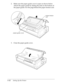 Page 391-12      Setting Up the Printer
2. Make sure the paper guide cover is open as shown below. 
Attach the paper guide by sliding the slots on the bottom of 
the paper guide over the pegs behind the paper tension unit.
3. Close the paper guide cover.
paper tension 
unit
paper guide cover 