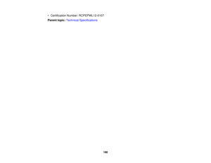 Page 188

•
Certification Number:RCPEPWL12-0107
 Parent
topic:Technical Specifications
 188 