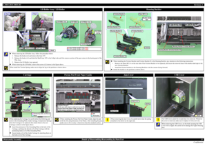 Page 25L200/L201/L100/L101Revision ADisassembly/Assembly Details of Disassembling/Reassembling by Parts/Unit25
Confidential
LD Roller Assy / LD Roller
„When removing the LD Roller Assy, follow the procedure below.
1. Release the hooks (x2) and remove the Gear 23T.
2. Release the hooks (x2) and slide the Shaft Gear 24T to the 0-digit side until the concave section of the gear comes to the bearing part of the 
Pick Assy.
3. Remove the LD Roller Assy upward.
„When removing the LD Roller, remove the screws (x2)...