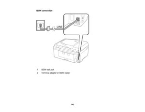 Page 143

ISDN
connection
 1
 ISDN
walljack
 2
 Terminal
adapterorISDN router
 143  