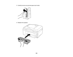 Page 234

5.
Carefully removeanyjammed paperstuckinside.
 6.
Reattach theduplexer.
 234   