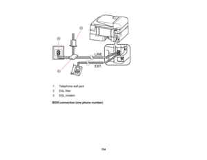 Page 134

1
 Telephone
walljack
 2
 DSL
filter
 3
 DSL
modem
 ISDN
connection (onephone number)
 134  