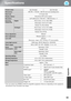 Page 55
53
Appendix
Specifications
* You can connect any HDMI or DVI-D compatible equipment. However, depending on the equipment, 
the projector may not project any image.
Product nameEH-TW3600 EH-TW3200
Dimensions450 (W)  × 136 (H)  × 360 (D) mm (not including feet)
Panel size0.74 inch wide
Display methodPolysilicon TFT active matrix
Resolution2,073,600 pixels (1920 (W)  × 1080 (H) dots)  × 3
Scanning 
frequenciesDigitalPixel clock: 13.5 to 148.5 MHz
Horizontal: 15.63 to 67.5 kHz
Vertical: 24, 50 to 60 Hz...