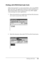 Page 265Working with Fonts265
C
C
C
C
C
C
C
C
C
C
C
C
Printing with EPSON BarCode Fonts
Follow the steps below to create and print bar codes using EPSON 
BarCode Fonts. The application featured in these instructions is 
Microsoft WordPad. The actual procedure may differ slightly 
when printing from other applications.
1. Open a document in your application and enter the characters 
you want to convert into a bar code.
2. Select the characters, then select Font from the Format menu.
 