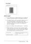 Page 273Working with Fonts273
C
C
C
C
C
C
C
C
C
C
C
C
Print sample
EPSON Code39
❏Four Code39 fonts are available, allowing you to enable and 
disable the automatic insertion of check digits and OCR-B.
❏The height of the bar code is automatically adjusted to 15% or 
more of its total length, in conformance to the Code39 
standard. For this reason, it is important to keep at least one 
space between the bar code and the surrounding text to 
prevent overlapping.
❏Spaces in Code39 bar codes should be input as “_”...