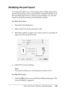 Page 163Using the Printer Software with Macintosh163
5
5
5
5
5
5
5
5
5
5
5
5
Modifying the print layout
You can print either two or four pages onto a single page and to 
specify the printing order, automatically resizing each page to fit 
the specified paper size by using Layout printing. You can also 
choose to print documents surrounded by a frame.
For Mac OS X users
1. Open the Print dialog box.
2. Select Layout from the drop-down list.
3. Select the number of pages you want to print on one sheet of 
paper...