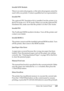 Page 269Using the Control Panel269
7
7
7
7
7
7
7
7
7
7
7
7
Invalid N/W Module
There is no network program, or the network program cannot be 
used with your printer. Contact a qualified service representative.
Invalid P5C
The optional P5C Emulation Kit is installed, but the printer is in 
the B/W mode or 4 × B/W mode. When you use the optional P5C 
Emulation Kit, make sure that the printer is in the Color mode. 
Invalid PS3
The PostScript3 ROM module is broken. Turn off the printer and 
contact your dealer....