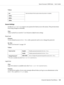 Page 133Values:
0m*Sets the altitude of the location where the printer is installed.
1000m
2000m
3000m
Secure Settings
Use the Secure Settings menu to set a password to limit access to the menus. This prevents items
from being changed accidentally.
Note:
Values marked by an asterisk (*) are the factory default menu settings.
Panel Lock
Purpose:
To set a limited access to Admin Menu with a password, and to set or change the password.
See Also:
“Panel Lock Function” on page 139
Values:
Panel Lock Set...