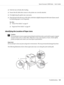 Page 143❏Push the tray in firmly after loading.
❏Ensure that all cables that connect to the printer are correctly attached.
❏Overtightening the guides may cause jams.
❏Wipe the feed roll in the tray or SSF with a cloth that is slightly dampened with water if jams caused
by misfeeding paper occur frequently.
See Also:
❏“About Print Media” on page 67
❏“Supported Print Media” on page 69
Identifying the Location of Paper Jams
c
Caution:
Do not attempt to remove a paper jammed deeply inside the product, particularly...