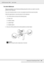 Page 246Cleaning and Transporting the Printer246
EPSON AcuLaser C3800 Users Guide
For short distances
Always pay attention to the following handling precautions when you need to move the 
printer for short distances.
If you are moving the printer on its own, two people should lift and carry the printer.
Follow the steps below to move the printer for short distances. 
1. Turn off the printer and remove the following items:
❏Power cord
❏Interface cables
❏Loaded Paper
❏Installed options
2. Be sure to lift the...