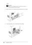 Page 306
306Installing Options*OFF
c
Caution:
Make sure to unplug the power cord from the printer to 
prevent getting an electrical shock.
2. Remove the cover on the back of the standard lower cassette.
3. Loosen the three screws on the back of the printer.
 